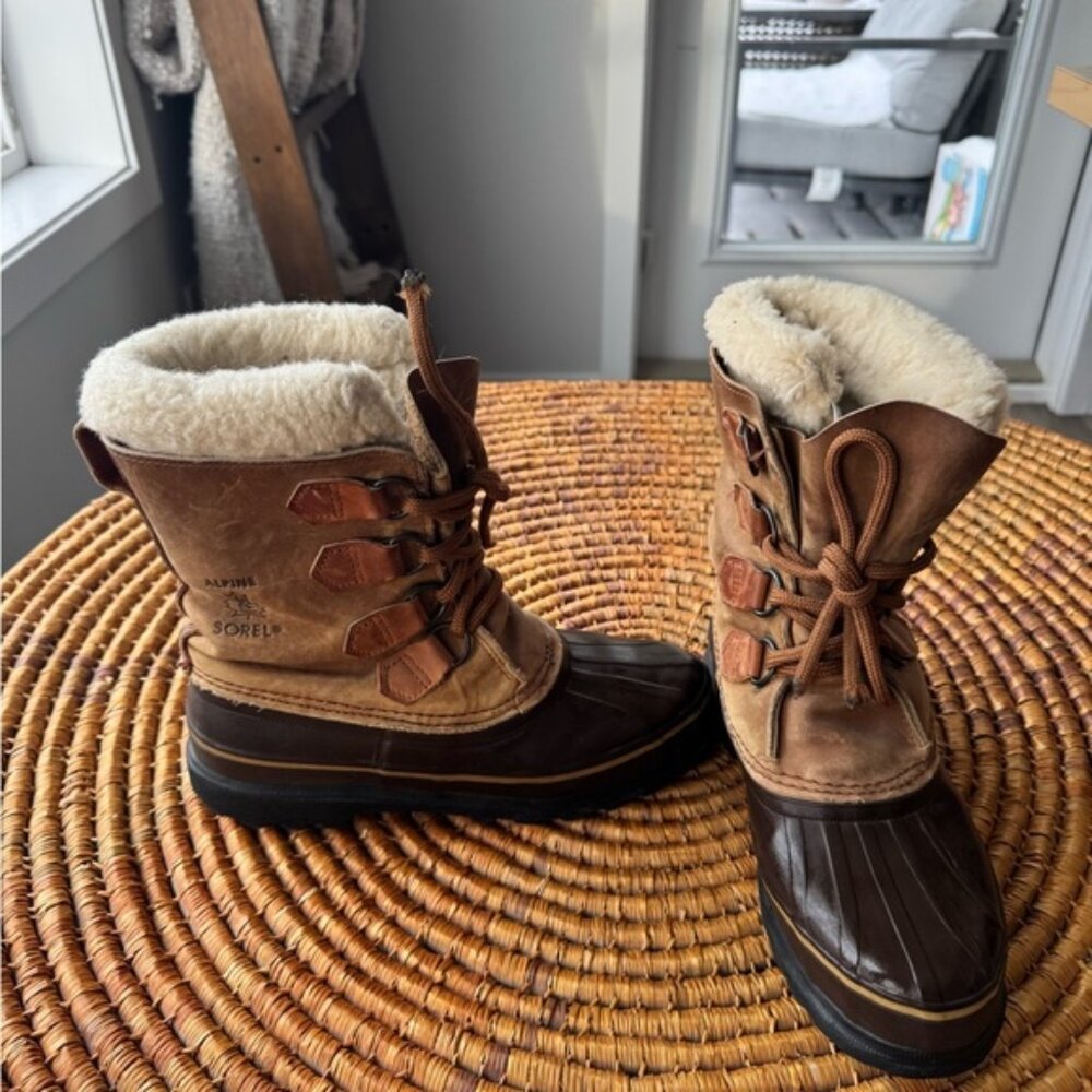 Sorel Brown and Tan Winter Boots